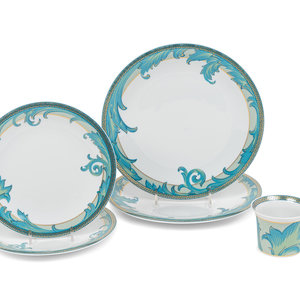 Appraisal: A Group of Versace Arabesque Porcelain Dinnerware Manufactured by Rosenthal