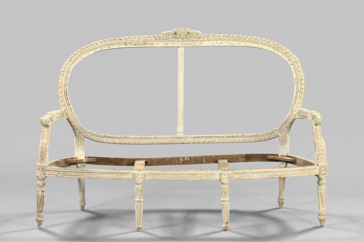 Appraisal: Napoleon III Carved and Gris-de-Trianon-Pickled Beechwood Canape Frame third quarter