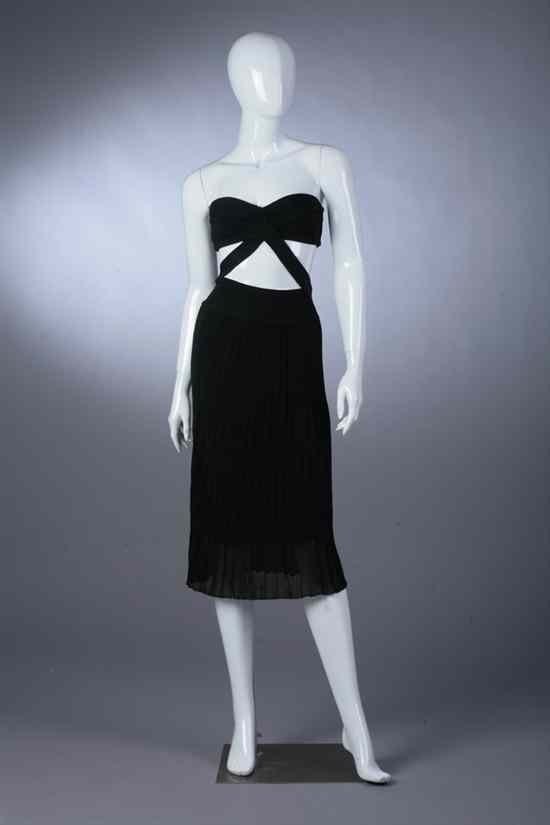 Appraisal: ALA A BLACK PLEATED SKIRT AND BANDEAU HALTER TOP s