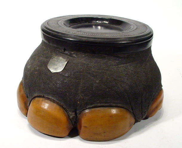 Appraisal: Victorian elephant's foot design bowl and cover with ebonised lid