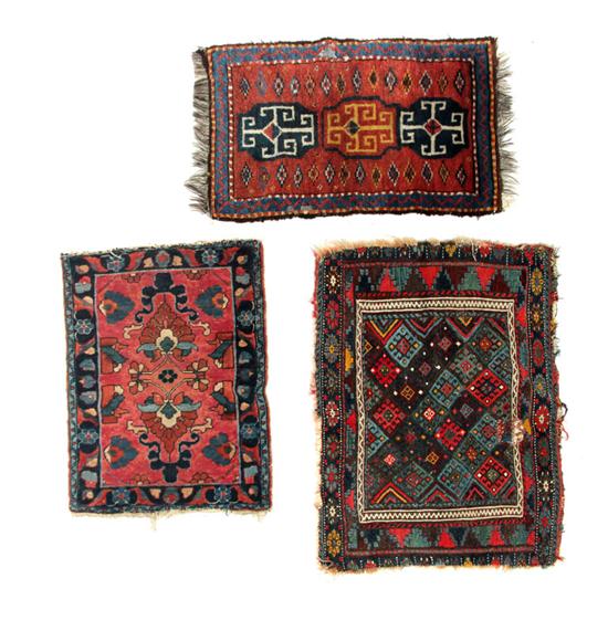 Appraisal: THREE ORIENTAL MATS Twentieth century Hamadan Yelemeh and Kurdish Jaf