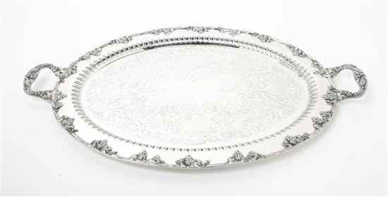 Appraisal: An American Silverplate Tray Gotham th century of handled oval