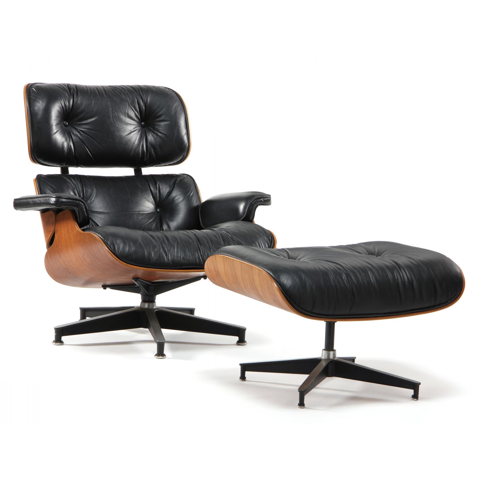 Appraisal: Charles and Ray Eames Lounge Chair and Ottoman laminated rosewood