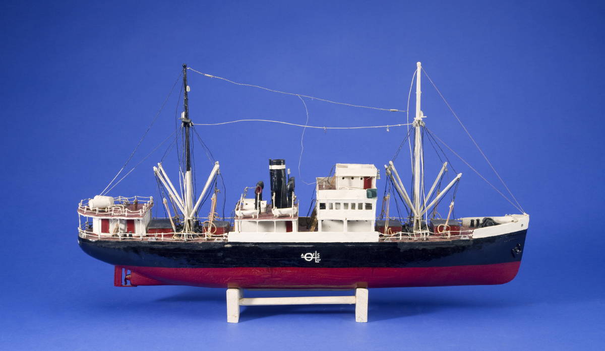 Appraisal: CARVED AND PAINTED MODEL OF THE STEAMSHIP quot S S