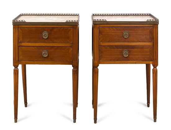 Appraisal: Sale Lot A Pair of Louis XVI Style Side Tables