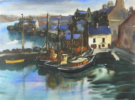 Appraisal: ANNETTE J STEPHEN SCOTTISH - LERWICK HARBOUR Watercolour cm x