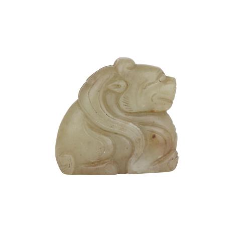 Appraisal: A Celadon Jade Mythical Beast Pendant Qing Dynasty Carved in