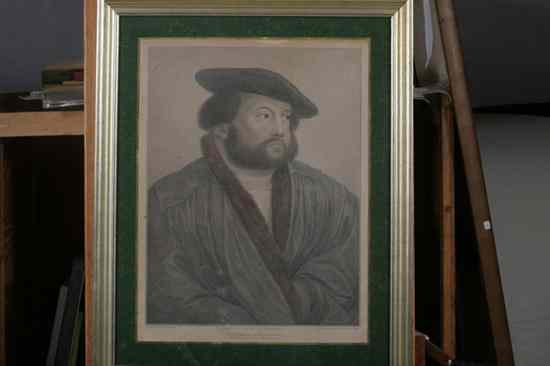 Appraisal: AFTER HANS HOLBEIN THE YOUNGER German - Self-Portrait Engraving by