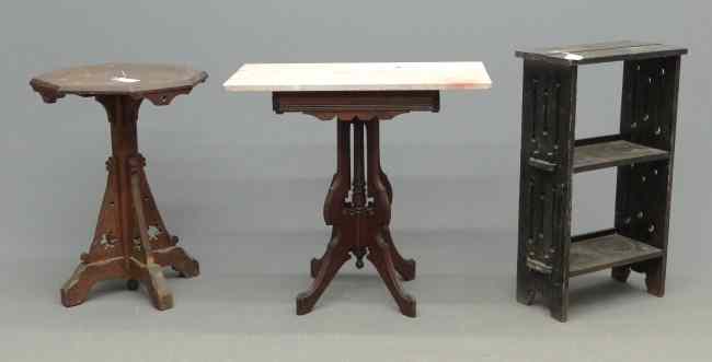 Appraisal: Lot two Victorian stands one has incorrect marble along with