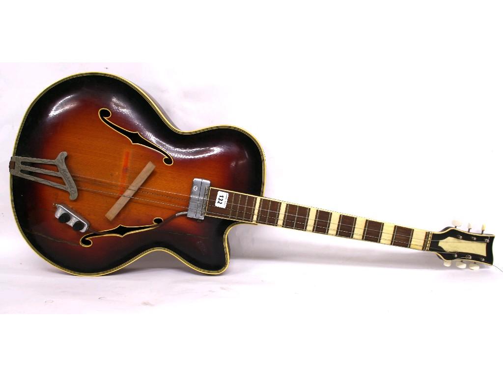 Appraisal: Archtop guitar possibly Roger fret rosewood fingerboard with block position