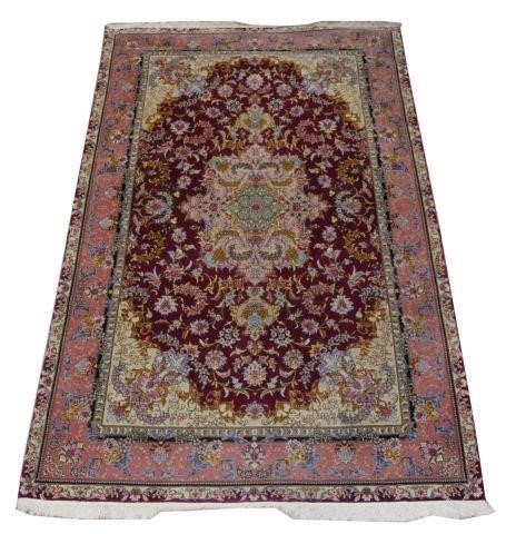 Appraisal: Hand-tied Persian Tabriz rug losses to fringe approx ' l