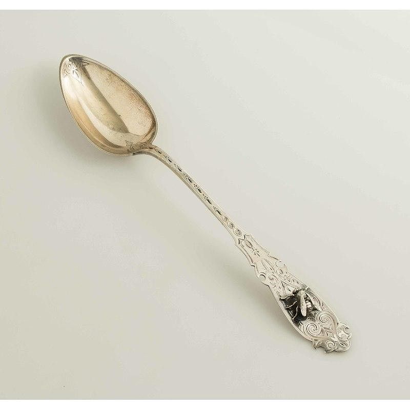 Appraisal: George Sharp Silver Serving Spoon Silver serving spoon by George