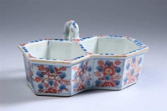 Appraisal: CHINESE IMARI PORCELAIN CRUET STAND th century Of hexagonal form