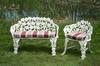 Appraisal: GARDEN BENCH SET - Two piece cast iron replica garden