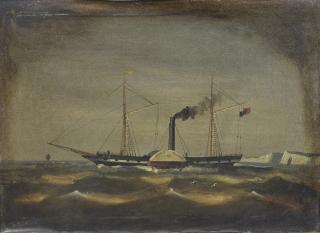 Appraisal: British School th Century oil on canvas Prince William Ship