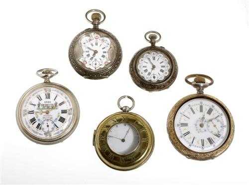 Appraisal: LOT OF POCKET WATCHES ca to Silver and metal Pocket