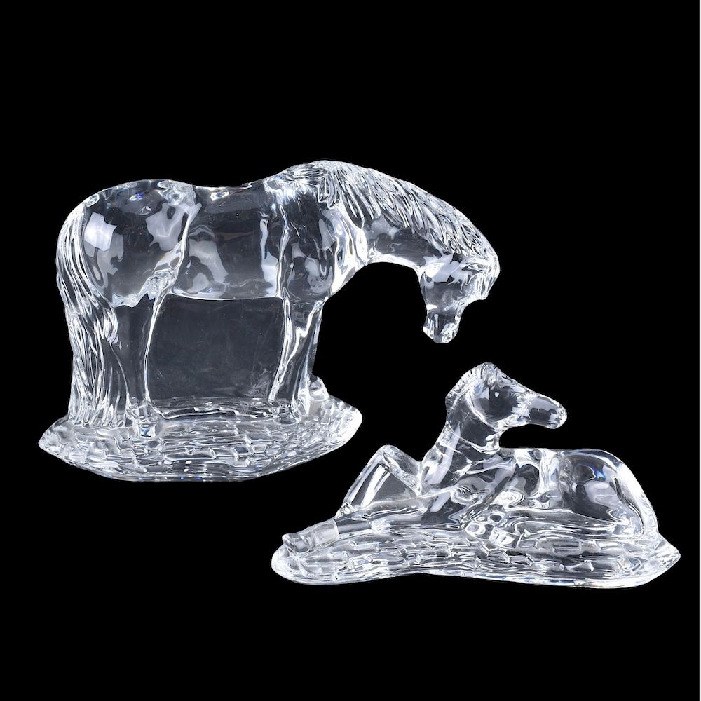 Appraisal: Two Waterford Crystal Horse Figurines Two Waterford Crystal Horse Figurines