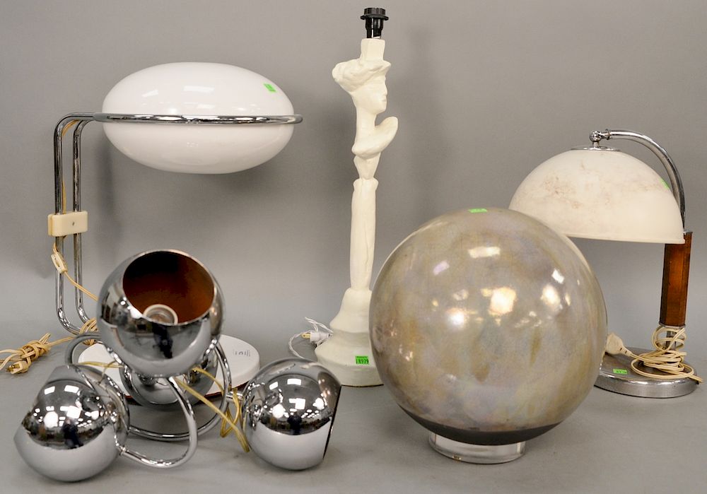 Appraisal: Five piece group to include Evan's Design ceramic ball on