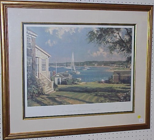 Appraisal: John Stobart American th C Edgartown A View of the