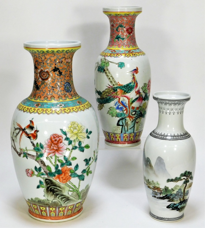 Appraisal: PC CHINESE REPUBLIC FAMILLE ROSE PORCELAIN VASES China th CenturyGroup