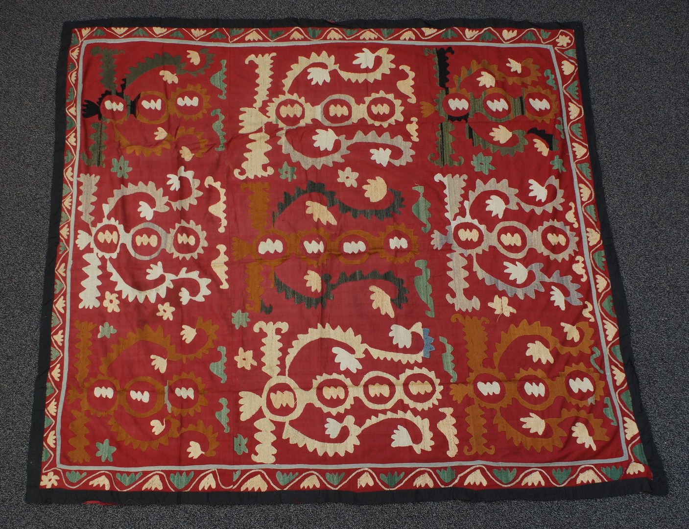 Appraisal: Suzani th th Century Central Asia silk and cotton one