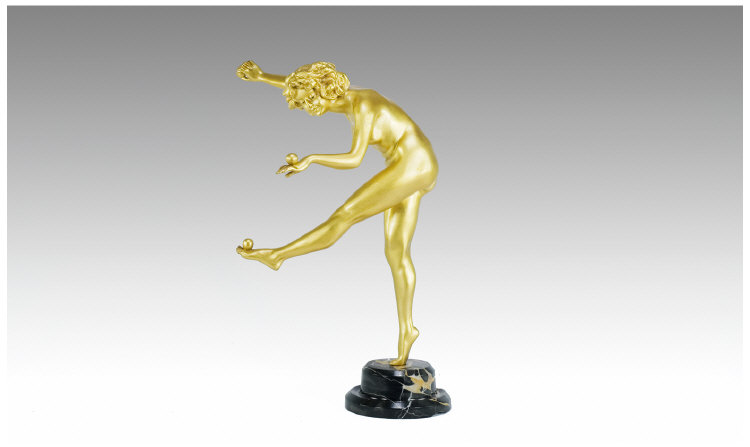 Appraisal: Famous Gilt Bronze 'The Juggler' attributed to CJR Collinet unsigned