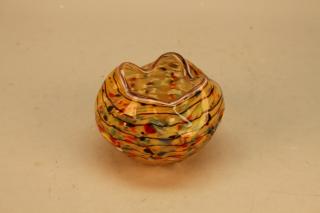 Appraisal: th C Hand Blown Multi Colored Bowl Height in