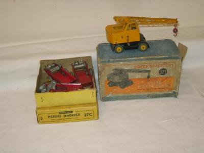 Appraisal: Coles Mobile Crane boxed C Manure Spreaders dealer box P-F