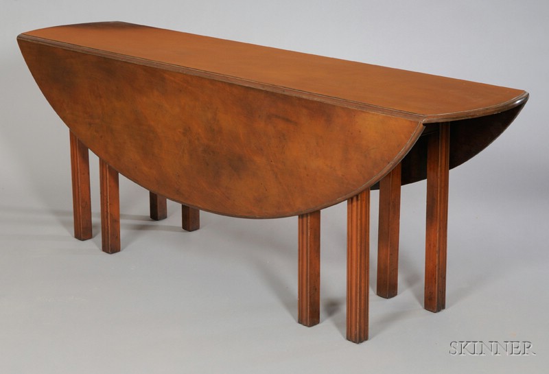 Appraisal: Irish Georgian-style Mahogany Wake Table th century with D-shaped drop