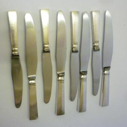 Appraisal: A SET OF FOUR TABLE KNIVES maker Georg Jensen stamped