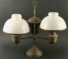 Appraisal: LAMP - Circa Duplex double brass student lamp with acorn