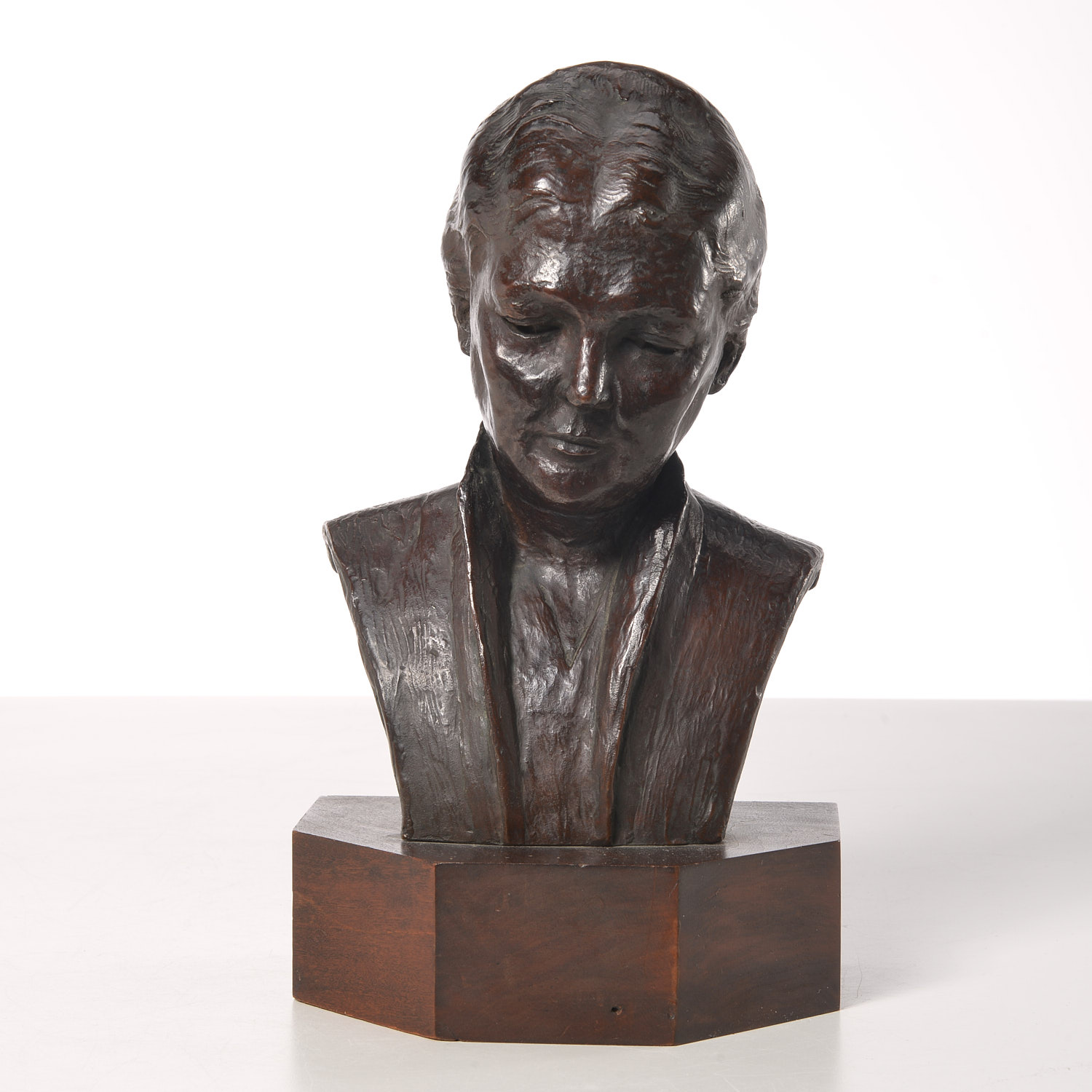 Appraisal: E C SCHAFFNER BRONZE BUST E C Schaffner th c