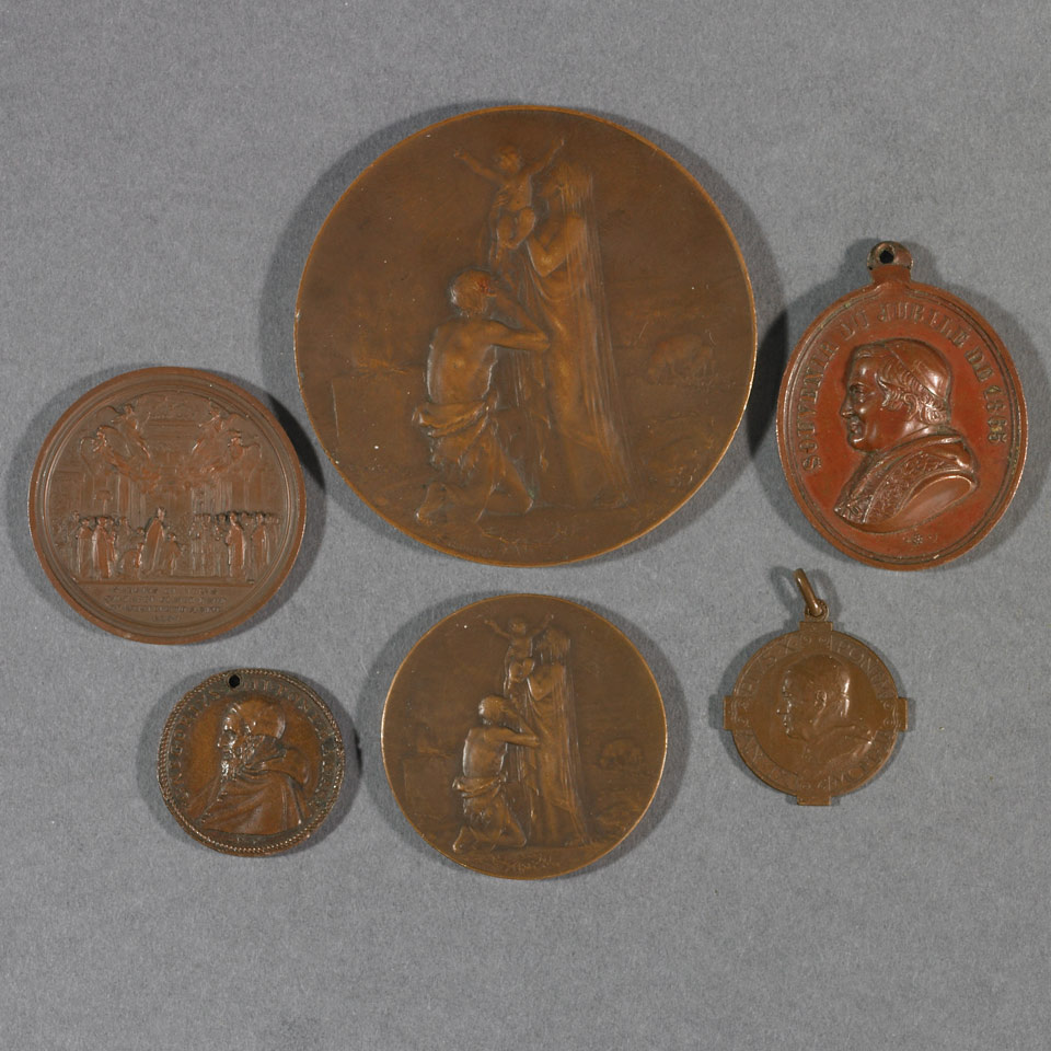 Appraisal: Roman Catholicism Six Copper and Bronze Commemorative Medals Pope Gregory