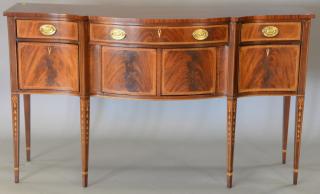 Appraisal: Custom mahogany Federal style sideboard with line banding and bell