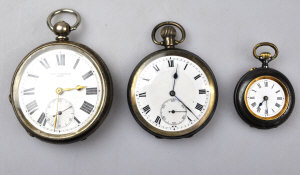 Appraisal: A silver pocket watch a Continental white metal pocket watch