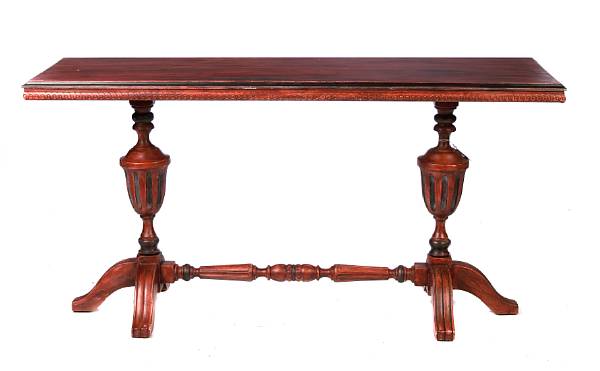 Appraisal: A Neoclassical style paint decorated console table height in width