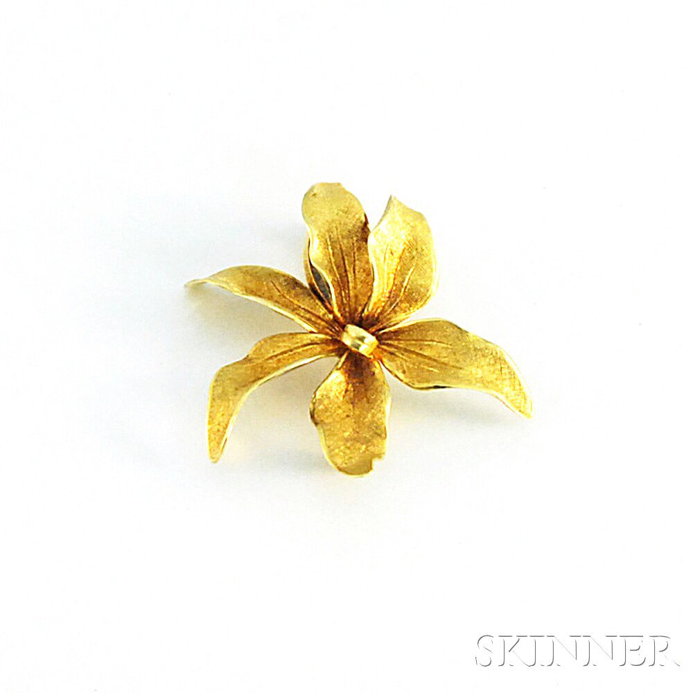 Appraisal: kt Gold Flower Brooch Tiffany Co Germany dwt lg in