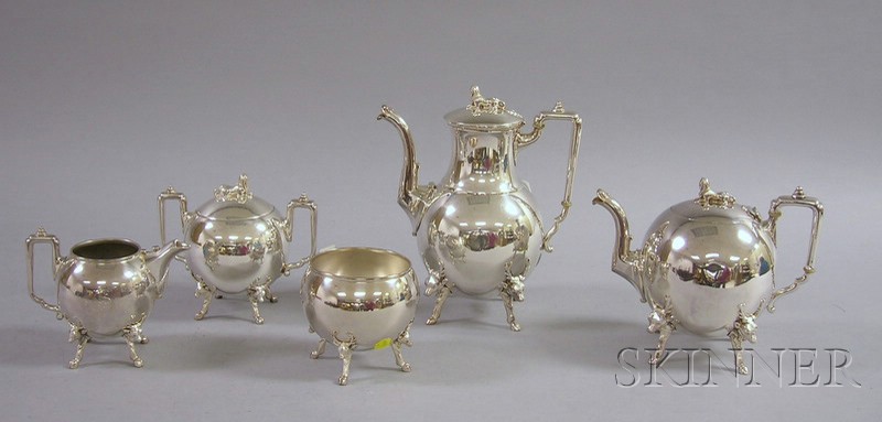 Appraisal: Simpson Hall and Miller Egyptian Revival Silver Plate Tea and