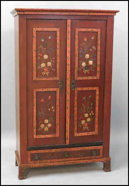 Appraisal: SWEDISH PAINTED OAK ARMOIRE H '' W '' D ''