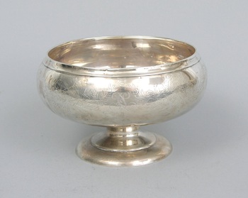 Appraisal: A Sterling Silver Footed Bowl with Floral Decorations American th