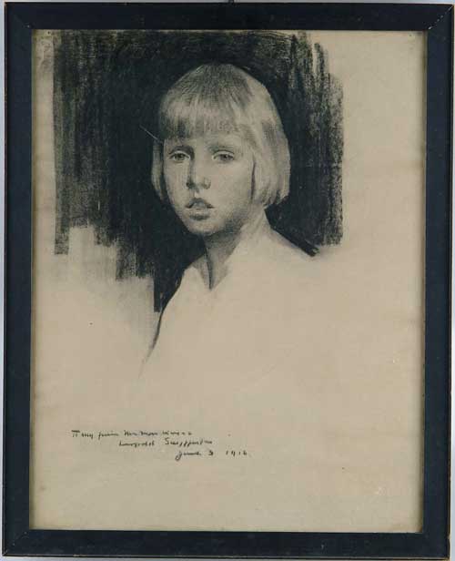 Appraisal: LEOPOLD GOULD SEYFFERT American - PORTRAIT OF A GIRL Charcoal