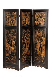 Appraisal: Chinese Carved and Gilt Coromandel Screen Chinese th century A