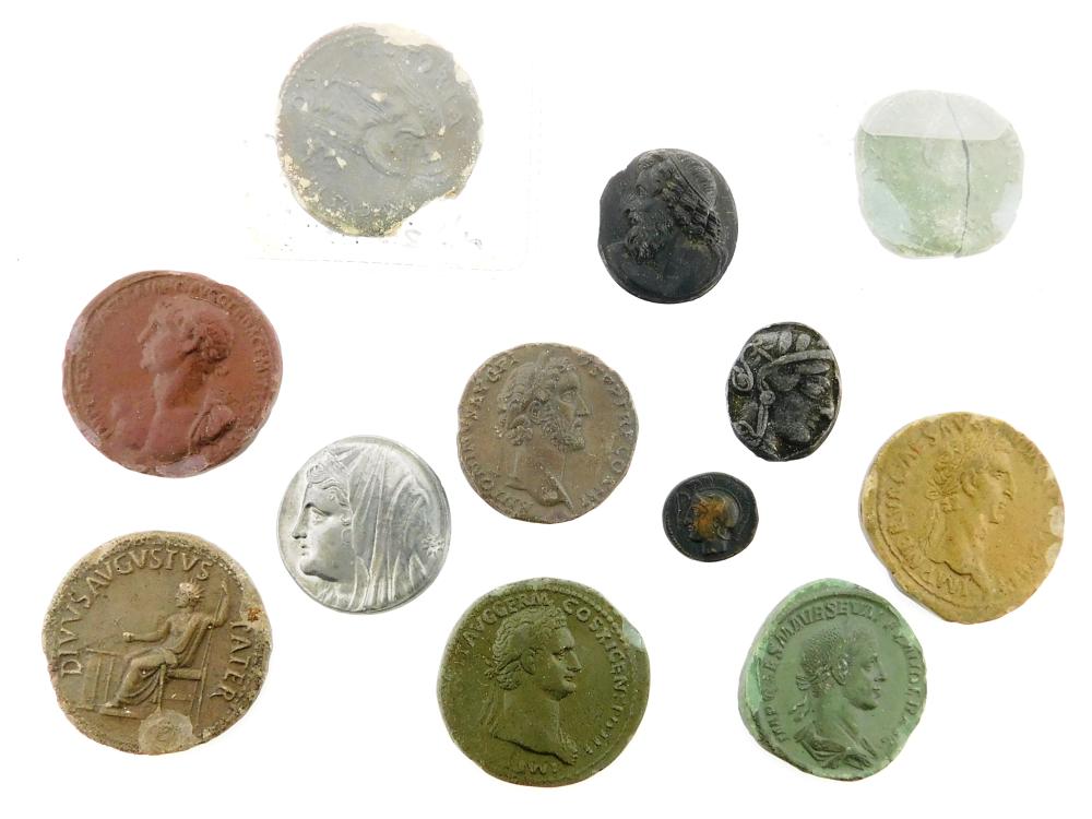 Appraisal: COINS Lot of plaster casts of Ancient Roman coins many