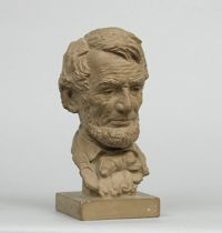 Appraisal: Jo Davidson American - Painted terra-cotta bust of Abraham Lincoln