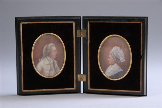 Appraisal: PAIR PORTRAIT MINIATURES OF LADY AND GENTLEMAN early th century