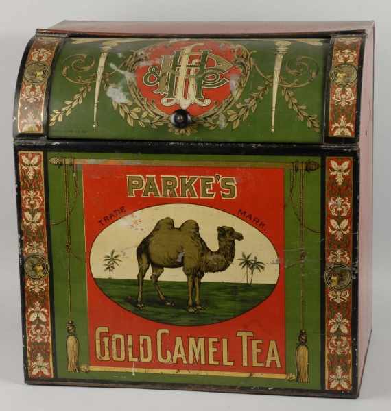 Appraisal: Parke's Tea Store Bin Description Shows a wonderful camel on