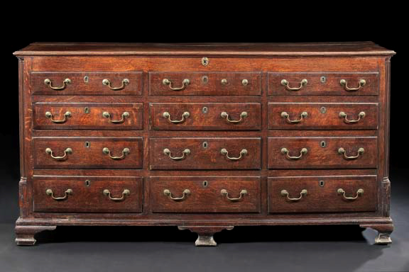 Appraisal: George III-Style Oak Mule Chest fourth quarter th century the