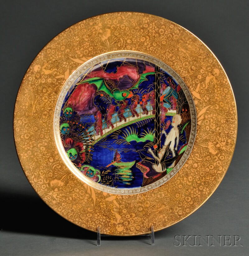 Appraisal: Wedgwood Fairyland Lustre Plate England c pattern W with a