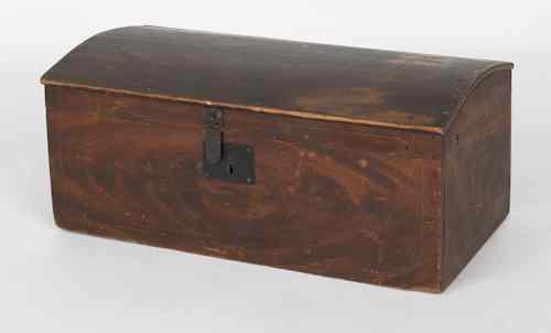 Appraisal: New England painted pine dome lid storage box early th