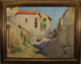 Appraisal: Leon Laurent Galand - oil on canvas painting of a